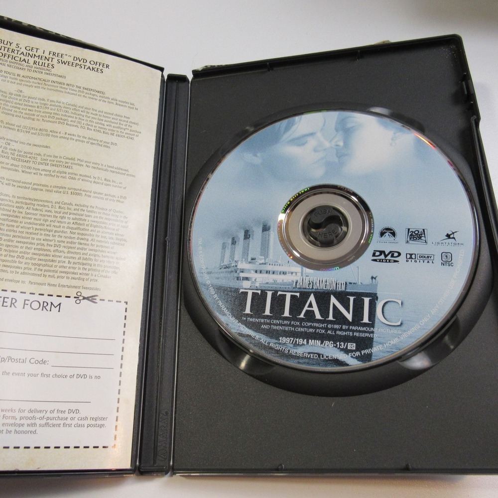 Titanic DVD Widescreen Edition Leonardo DiCaprio Kate Winslet Movie Film - Picture 3 of 4